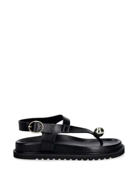 Souliers Martinez Spiaggia ball-embellished leather flat sandals Black SPIAGGIABLACK