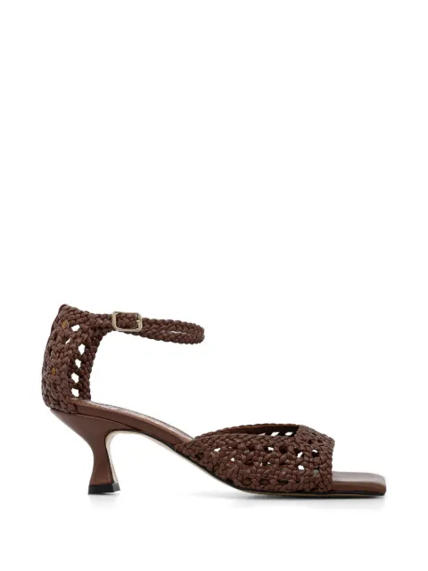 Souliers Martinez Veronica woven leather sandals Brown VERONICADBROWN