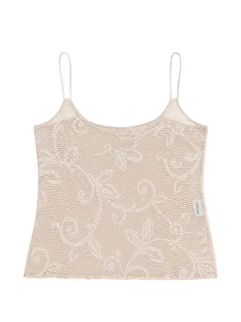Emergency Room floral-lace camisole top Neutrals PSS26003LACECOLOR