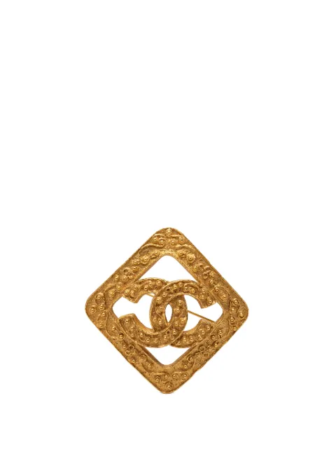 CHANEL Pre-Owned 1994 CC Gold Plated Rhombus Diamond Brooch costume brooch Gold 56XG5F4C5VJ0RZLF