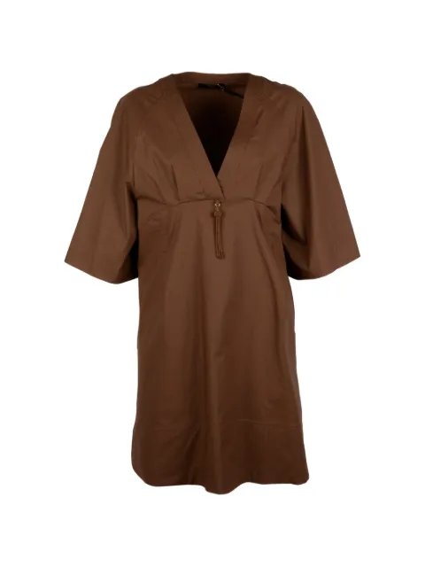 Seventy tassel-detail V-neck mini dress Brown AB156120220654222