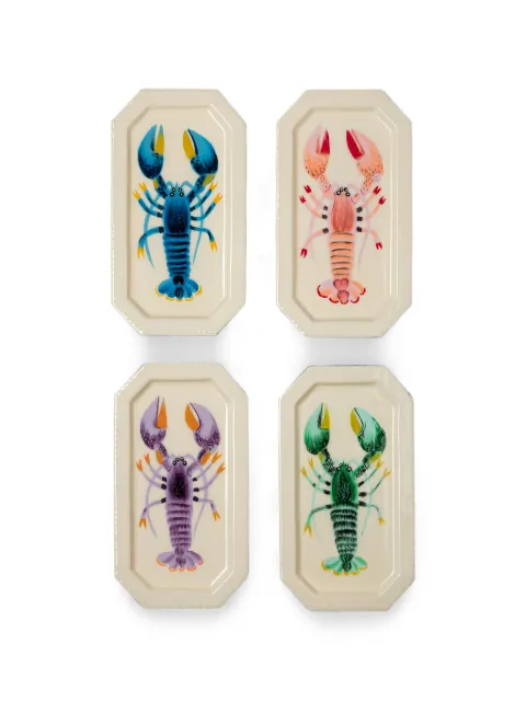 CU I SEEYOU lobster-print platters (set of four) Neutrals CU75944