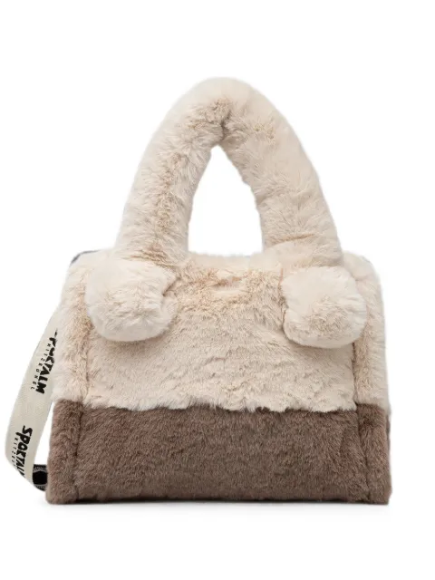 Sportalm faux-fur logo-strap tote bag Neutrals 950184