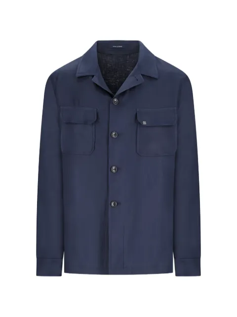 Tagliatore flap-pocket button-up shirt jacket Blue GCALVIN340021EB807