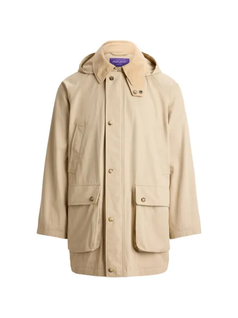 Ralph Lauren Purple Label corduroy-collar hooded parka coat Neutrals 790P17519