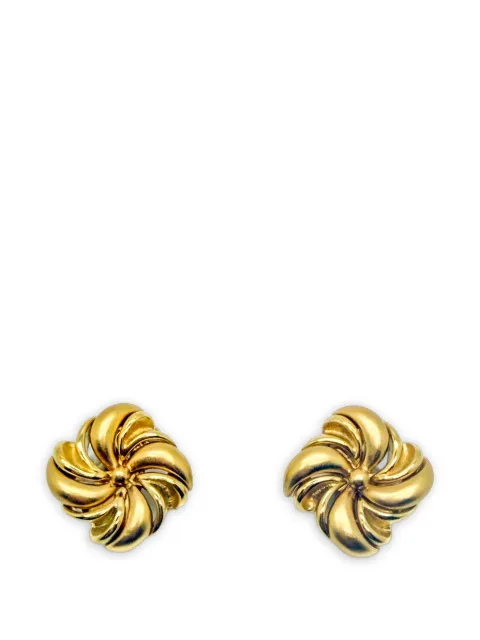 Jennifer Gibson Jewellery 1980s Monet swirl earrings Gold JGJMONETERG