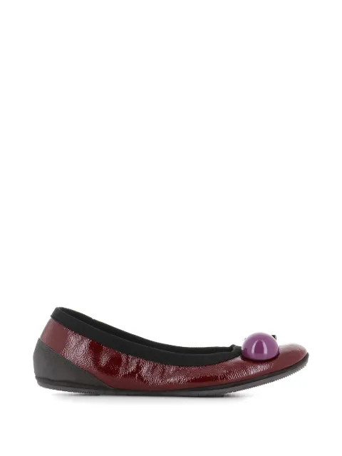 Dove Nuotano Gli Squali embellished patent-leather ballet flats Red SQ30005