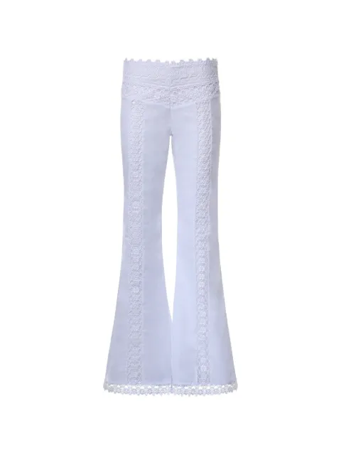 Charo Ruiz Ibiza Vianora lace-trimmed flared trousers White 261501