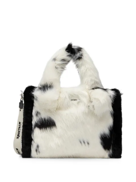 Sportalm faux-fur cow-print tote bag White 950183