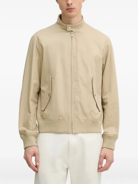 Trussardi logo-embroidered high-neck jacket Neutrals R027M000051N