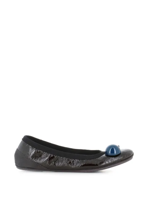 Dove Nuotano Gli Squali embellished patent-leather ballet flats Brown SQ30005