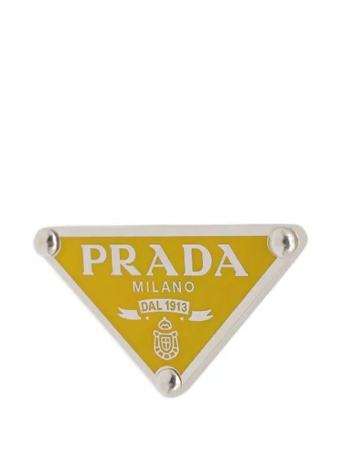 Prada Pre-Owned 2020s Symbole triangle earrings Yellow 1053838