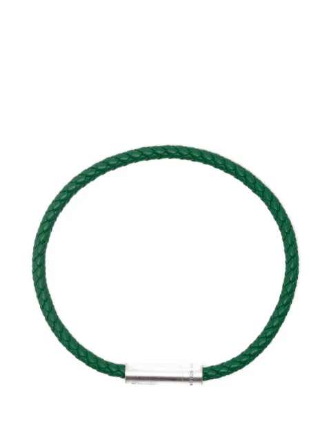 Le Gramme leather bracelet Green LGCARBRCVE05107