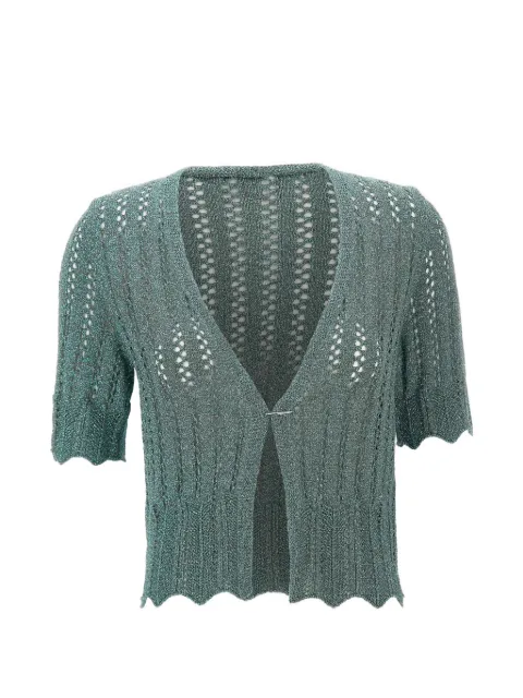 kaos openwork-knit scalloped-edge sweater Green RP1FP0095008