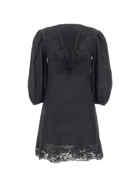 BOSS Driketta embroidered balloon-sleeve dress Black 50556737