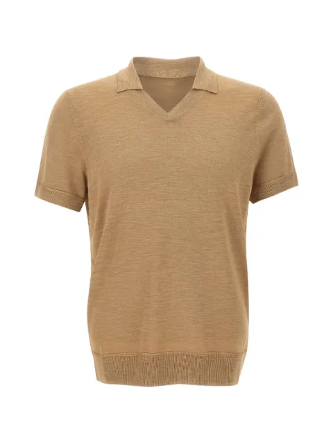 BOSS fine-knit silk T-shirt Neutrals 50560504
