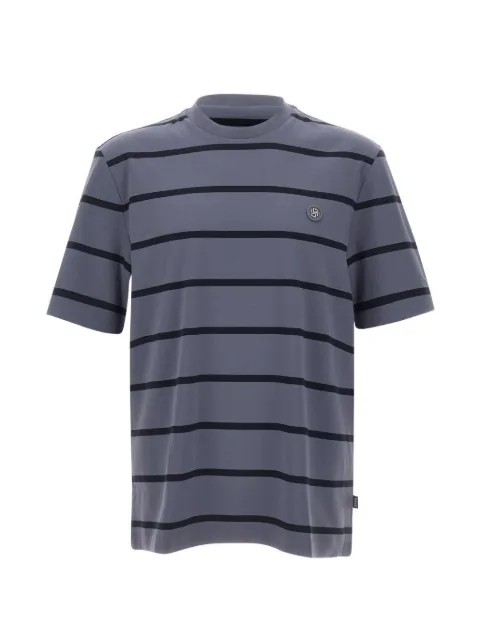 BOSS cotton T-shirt with Double-B monogram badge Grey 50555844