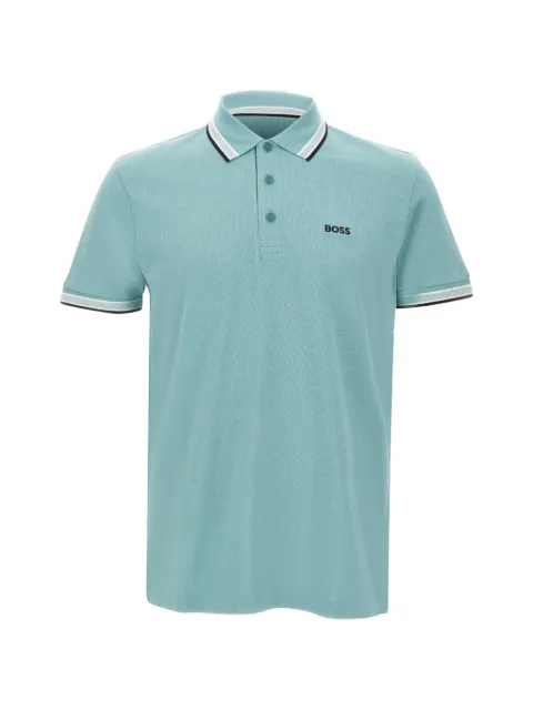 BOSS Paddy striped-trim polo shirt Green 50469055