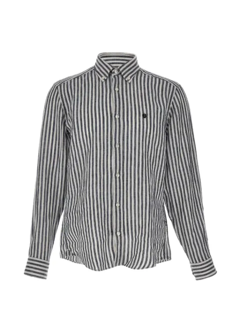 BOSS striped button-fastening shirt Blue 50560595
