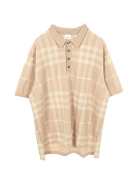 Burberry Pre-Owned check jacquard polo shirt Neutrals 1067344