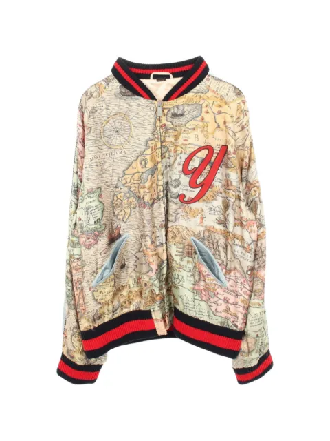 Gucci Pre-Owned DIY map-print bomber jacket Neutrals 1061579