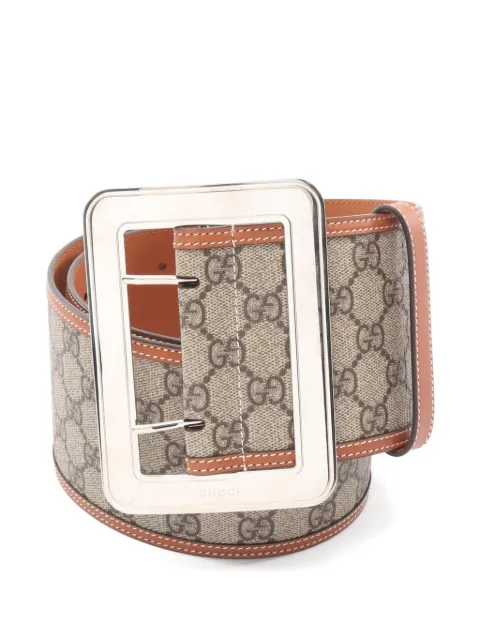 Gucci Pre-Owned 2020s GG Supreme buckle belt Neutrals 1067460