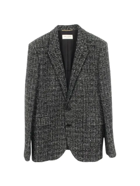 Saint Laurent Pre-Owned sequin tweed jacket Black 1064213
