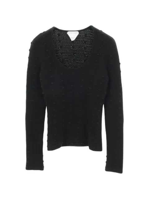 Bottega Veneta Pre-Owned 2020s bobble-knit scoop-neck sweater Black 1062553