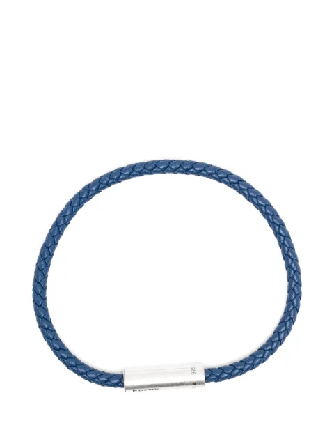 Le Gramme 7g braided leather bracelet Blue LGCARBRCMA05107