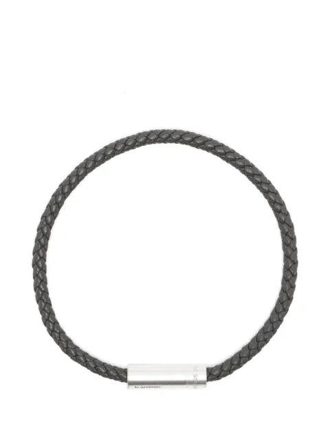 Le Gramme braided leather bracelet Grey LGCARBRCAN05107