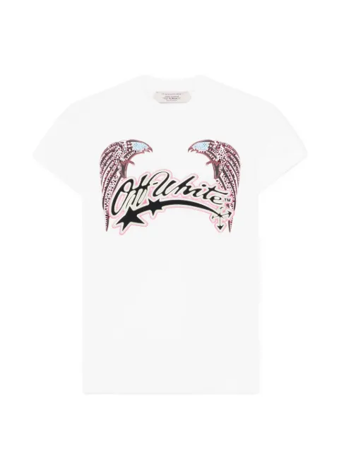 Off-White x Swarovski crystal-embellished graphic-print T-shirt White 29A00308TW102