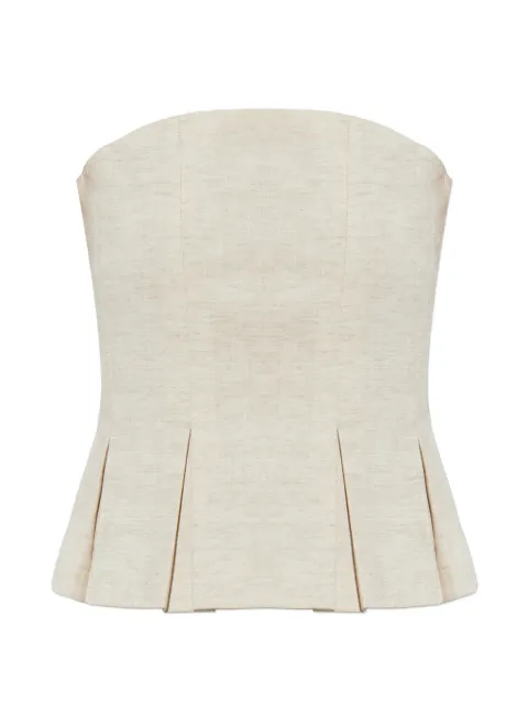 Gestuz Riava pleated strapless top Neutrals 10911252