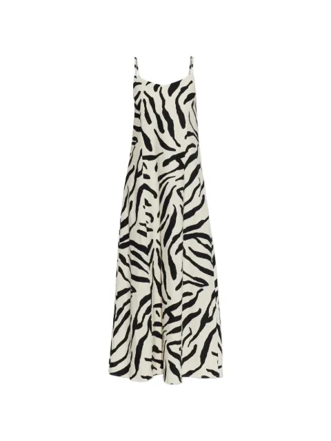 Gestuz Zeona animal-print tie-back midi dress White 10911163