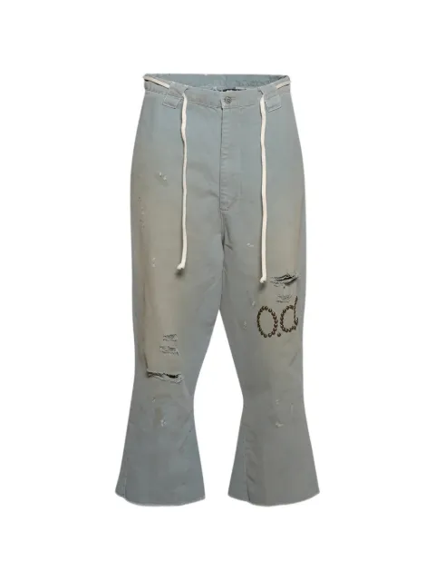RRR123 Raw He distressed studded trousers Grey RHR4PA16