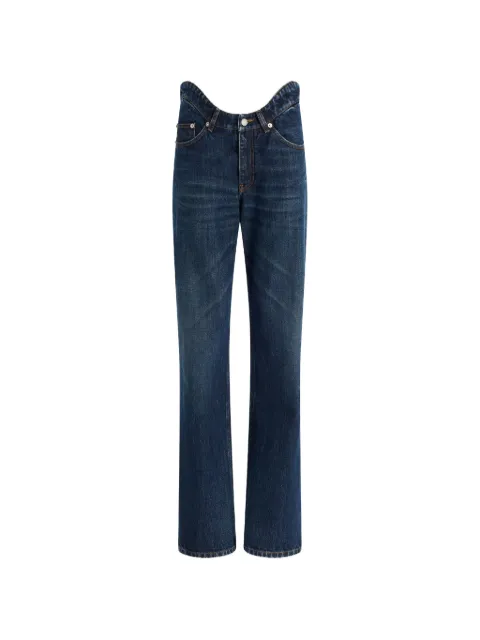 Jean Paul Gaultier curvy-waistband straight-leg jeans Blue 2602WTR097D03155