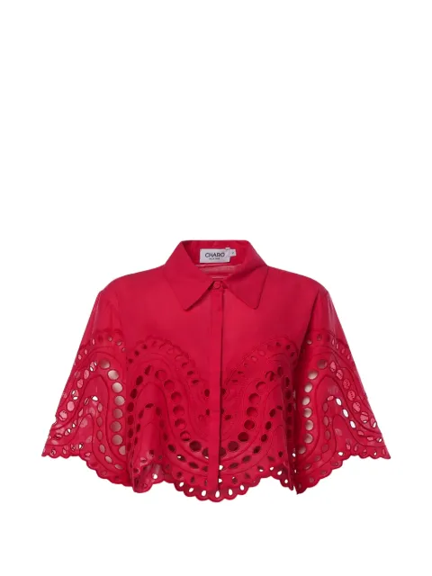 Charo Ruiz Ibiza Storm broderie-anglaise cropped shirt Red 263200