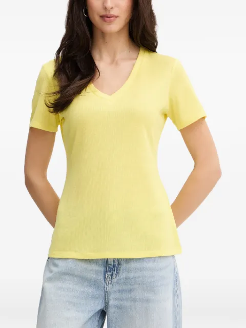 LIU JO V-neck logo-embroidered T-shirt Yellow TA6175J3845
