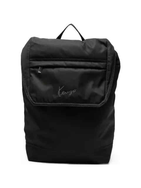 Kenzo logo-embroidered flap-top backpack Black FG68SA403F02