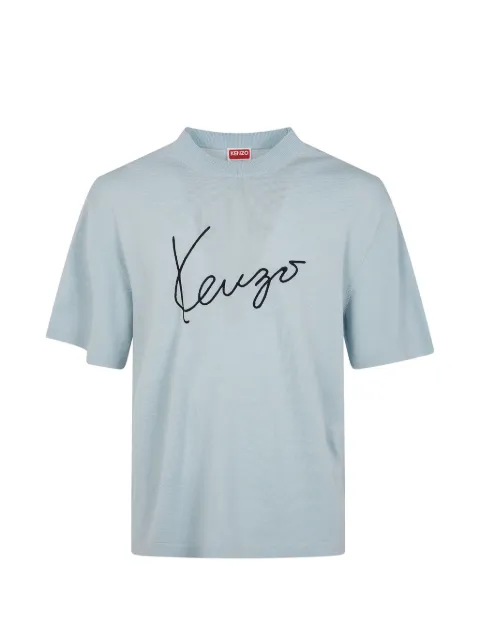Kenzo logo-embroidered T-shirt Blue FG65TO8073LB