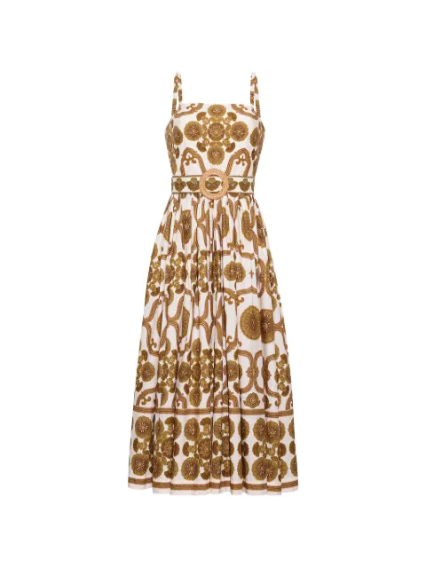 Cara Cara Lee floral-print belted midi dress White 1602MODO