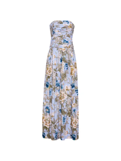 Cara Cara floral-print ruched maxi gown Blue 1412FMLB