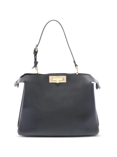 Fendi Pre-Owned Peekaboo leather handbag Black 1051916