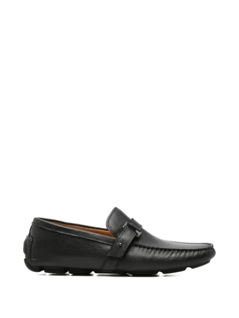 SERGIO MORETTI FIRENZE pebbled leather loafers Black 396920293