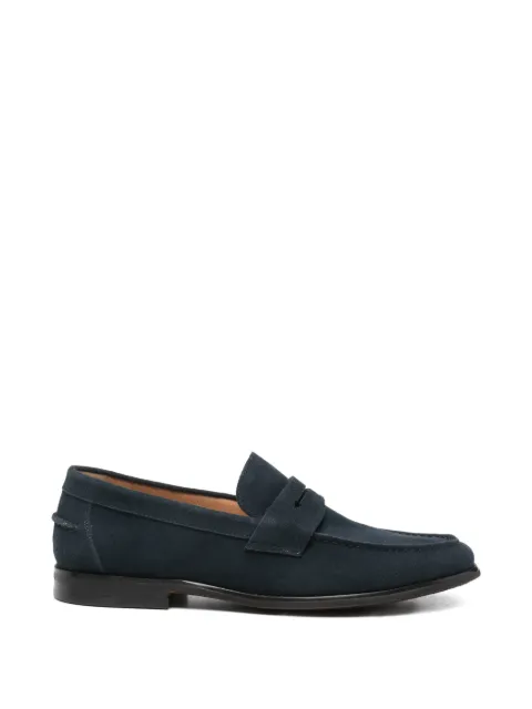 SERGIO MORETTI FIRENZE suede penny loafers Blue 396920274