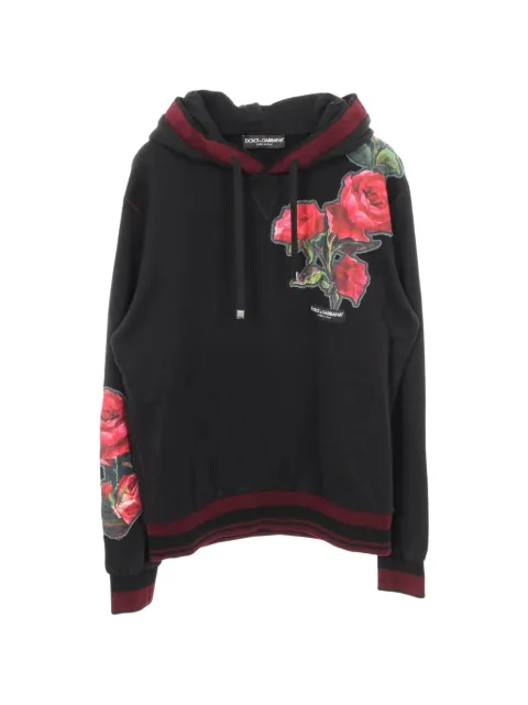 Dolce & Gabbana Pre-Owned Rose Patch hoodie Black 1065002