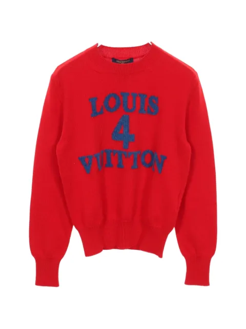 Louis Vuitton Pre-Owned 2020s logo-intarsia sweater Red 1061580