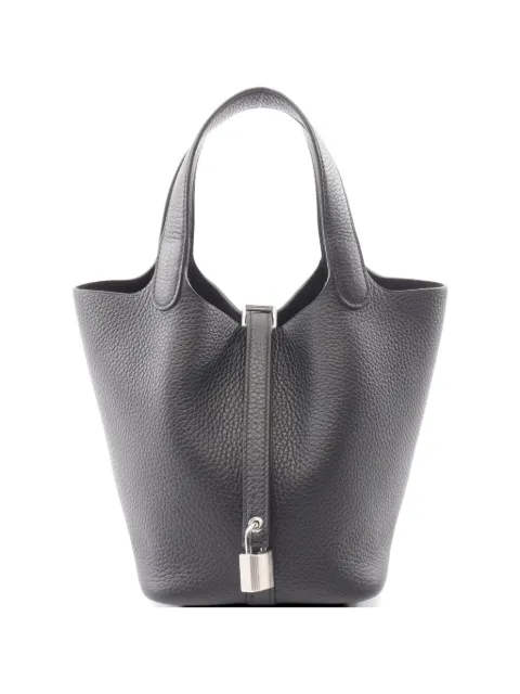 Hermès Pre-Owned 2025 PM Picotan Lock Clemence-leather tote bag Black 1068911K