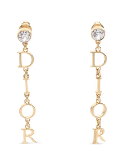 Christian Dior Pre-Owned logo-drop earrings Gold 1070006