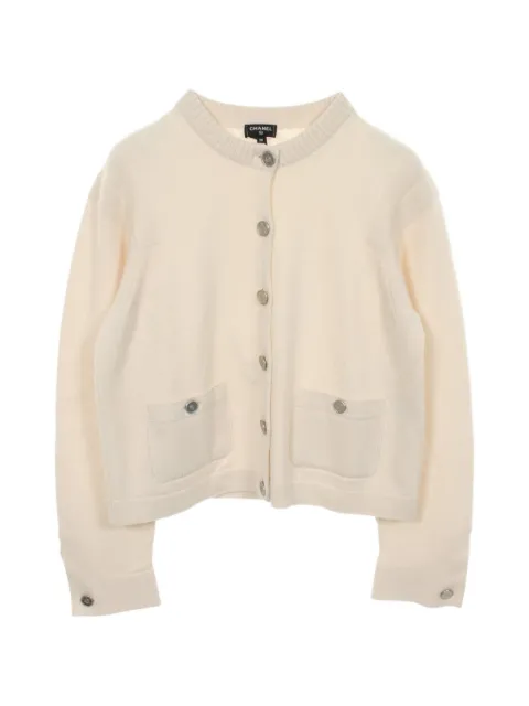 CHANEL Pre-Owned 1986-1988 button-fastening cardigan Neutrals 1066067
