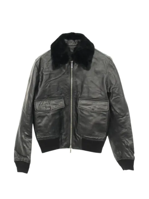 Christian Dior Pre-Owned leather zip-up jacket Black 1057678